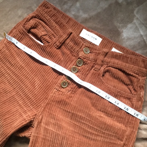 High Waisted Burnt Orange Corduroy Pants - Picture 6 of 7